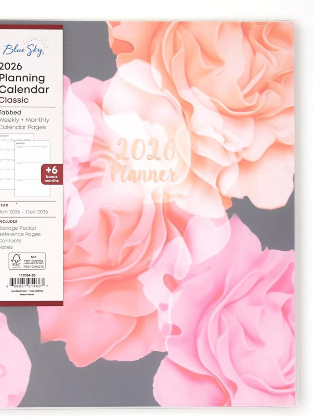2026 Weekly & Monthly Planner Calendar, 8.5"x11",